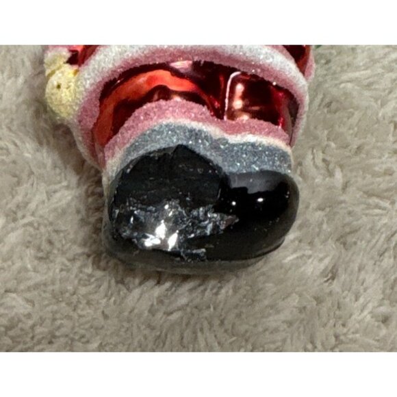 Vintage Santa Claus Glass Ornaments Christmas 3 Pack With Glitter Accents - Picture 5 of 5